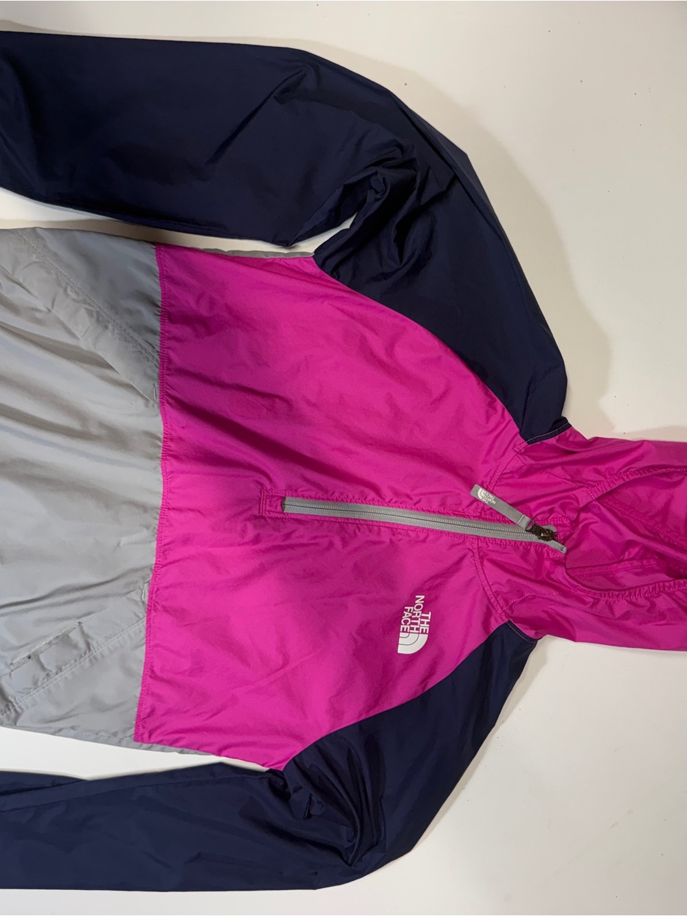 The North Face Kids Pink, Navy & Gray Rain Jacket